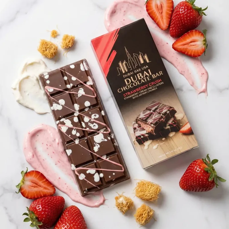 Dubai Bars USA Strawberry Crush chocolate bar